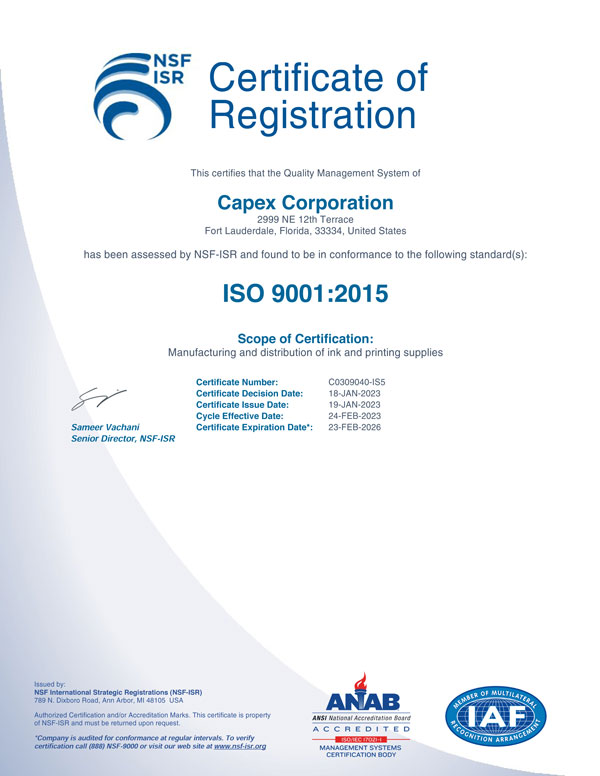 ISO Certificate